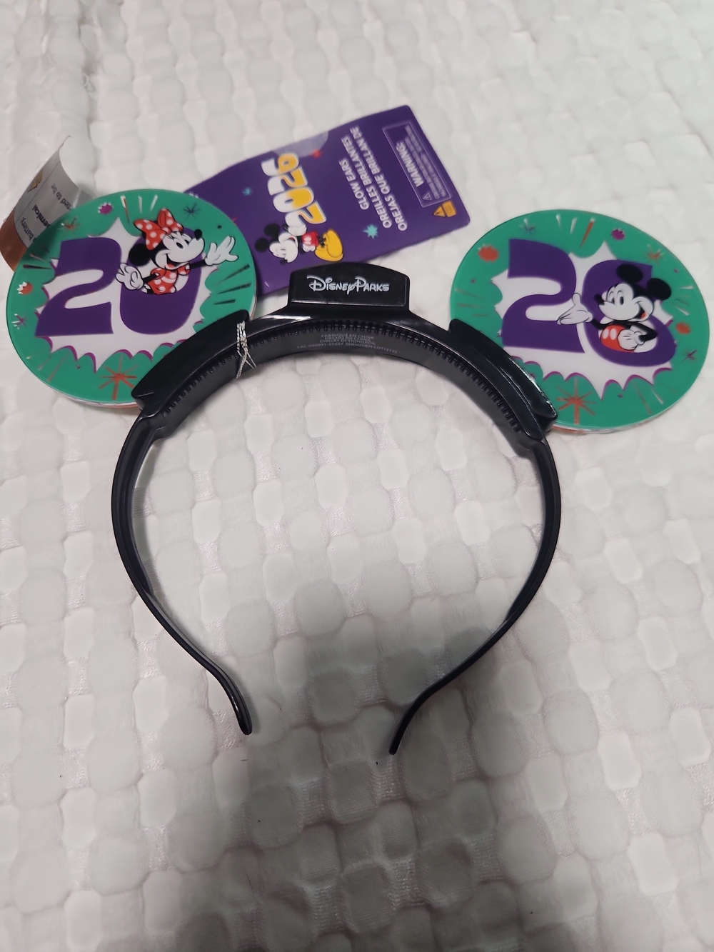 Disney Minnie & Mickey Glow Ear Headband - Green and Purple
